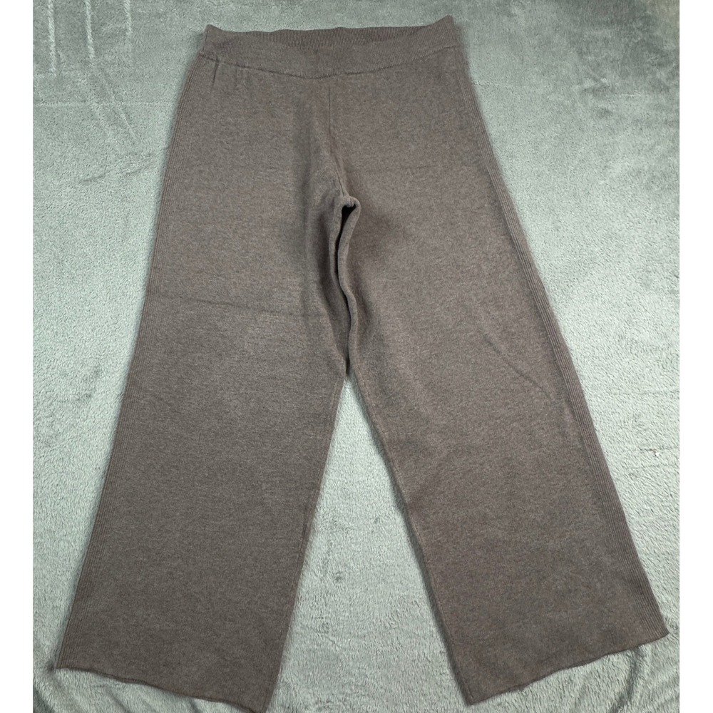 Anthropologie Calligraphie Womens‎ Large Taupe Brown Knit Wide Leg Lounge Pants